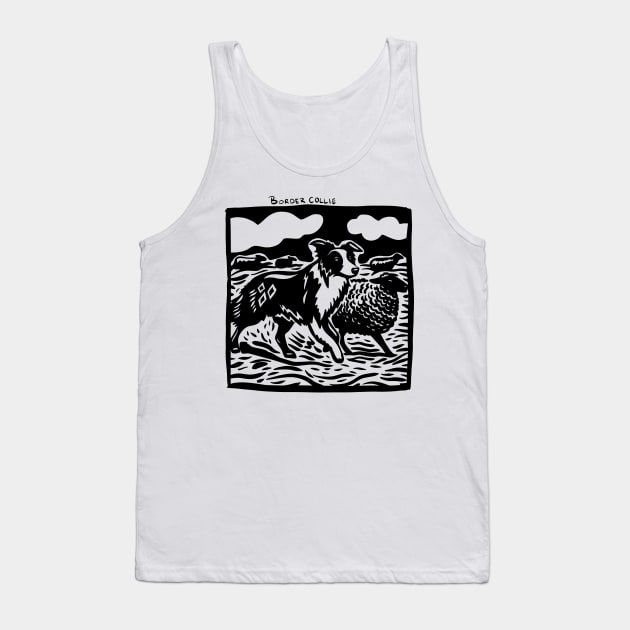 Border Collie Stamp Art Tank Top by aliasafia